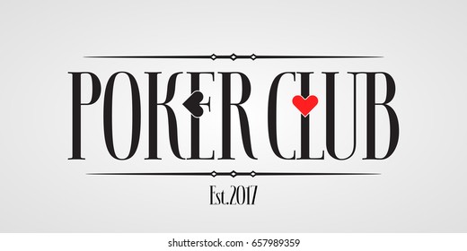 Poker, Casino Vector Icon, Logo. Design Element With Spade And Heart For Poker Club Identity