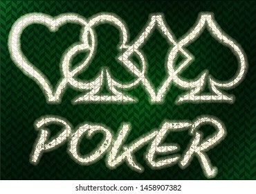 Poker chalk drawing background, vector illustration