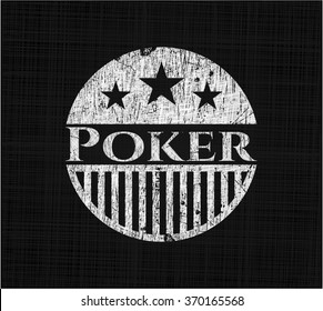 Poker chalk emblem written on a blackboard