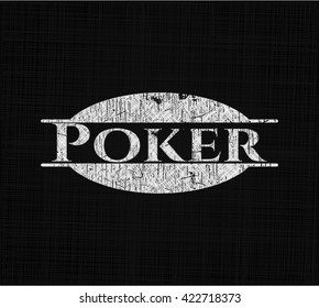 Poker chalk emblem written on a blackboard