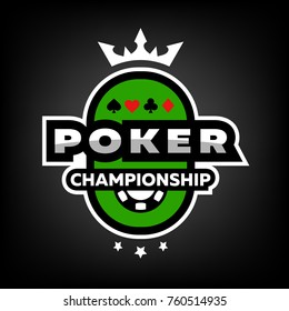 Poker Championship logo, emblem on a dark background.