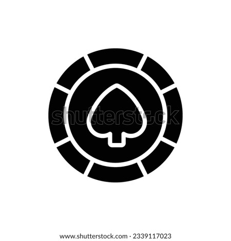 Poker Chip Filled Icon Vector Illustration