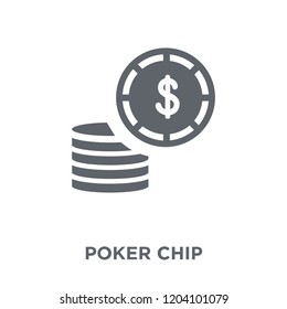 Poker chip icon. Poker chip design concept from Arcade collection. Simple element vector illustration on white background.