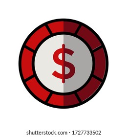 poker chip icon design vector template