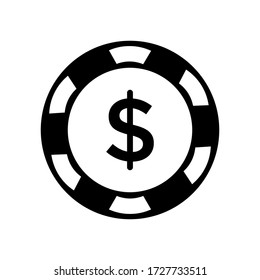 plantilla vectorial de diseño de iconos de chip de poker