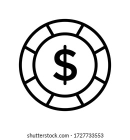 poker chip icon design vector template