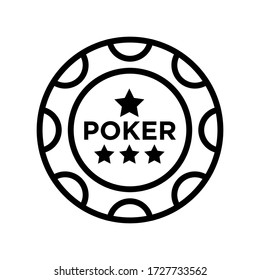 plantilla vectorial de diseño de iconos de chip de poker