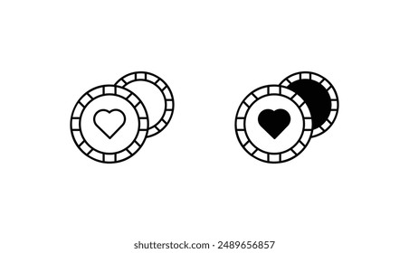 Diseño del icono del chip de póquer con fondo blanco ilustración de stock