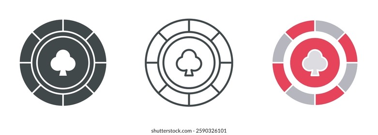 Poker chip icon. Designed for web and software interfaces. Vector illustration.