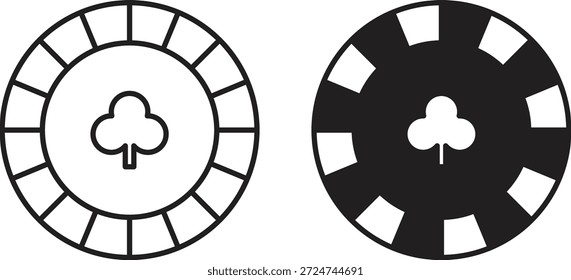 Pokerchip-Symbol. gefülltes Flachschild für mobiles Konzept und Webdesign