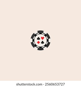 Poker Chip icon flat vector design.