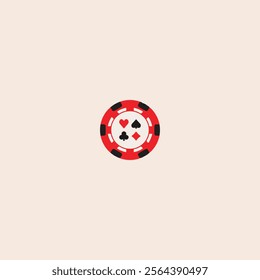 Poker Chip icon flat vector design.