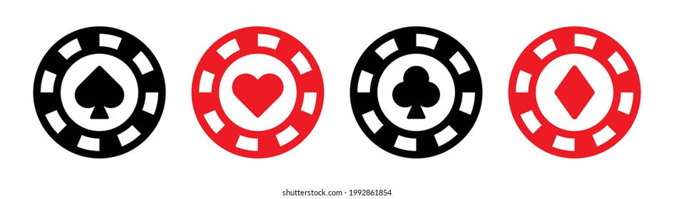 Poker chip icon set. Casino vector illustration