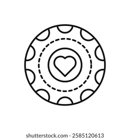Poker chip icon. simple thin line vector icon