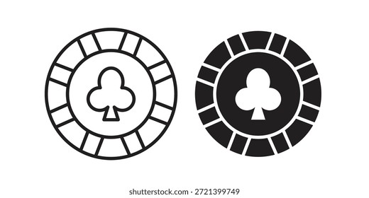 Icono de fichas de póquer para la Plantilla. Conjunto de gráficos de Vector de iconos