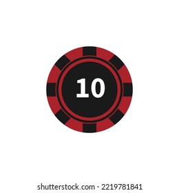 Poker chip icon. Token on white background. Vector illustration for card, casino, game design, web