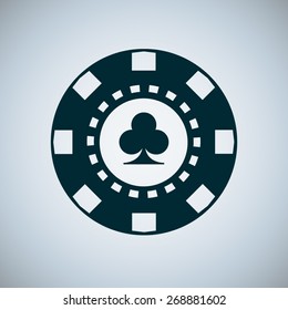 Poker Chip. Icon. Vector