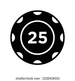 poker chip icon vector design template in white background