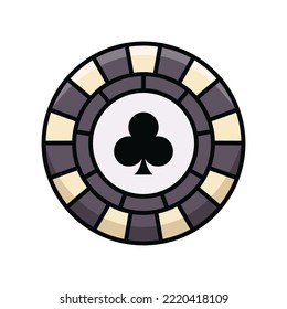 poker chip icon vector design template in white background