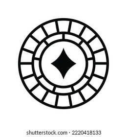 poker chip icon vector design template in white background