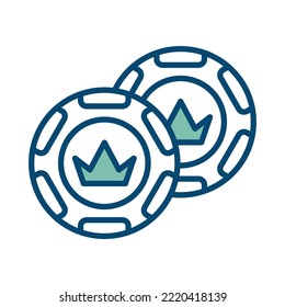 poker chip icon vector design template in white background