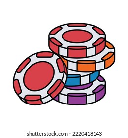 poker chip icon vector design template in white background