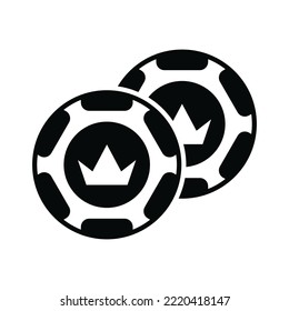 plantilla de diseño vectorial de icono de chip de poker en fondo blanco