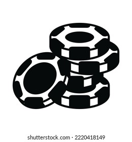 poker chip icon vector design template in white background