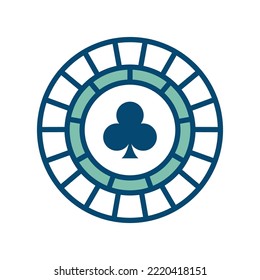 poker chip icon vector design template in white background
