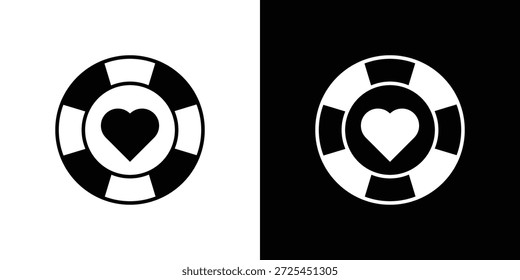 Gráficos del Vector del icono del chip del póker. signo lleno del Vector, ilustración del símbolo.