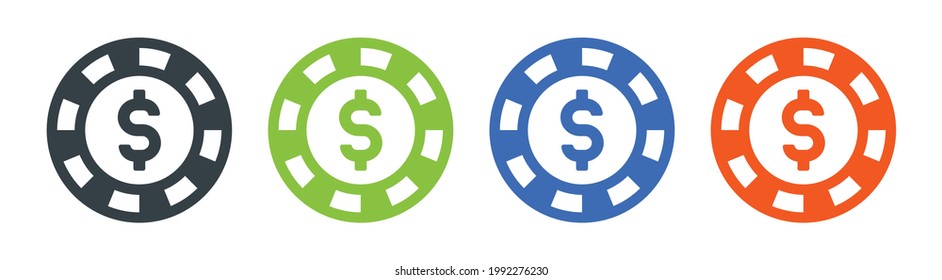 Poker chip icon vector illustration.