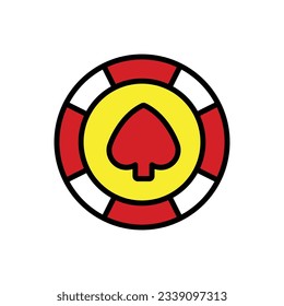 Poker Chip Icon Vector Illustration