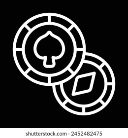 poker chip icon vector outline