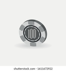 poker chip  icon vector sign symbol for design