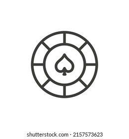 Poker chip icon with white background