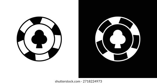 Poker-Chip-Symbole. Vektorvorlage Illustration Symbol Pixel perfekt