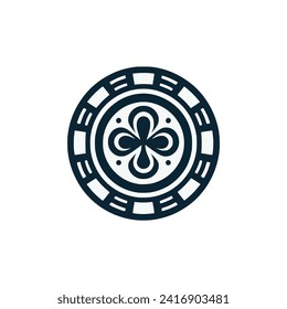 poker chip logo vector illustration template design