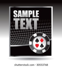 poker chip on halftone vertical banner