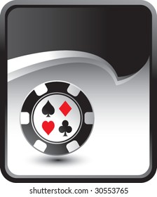poker chip on rip curl background