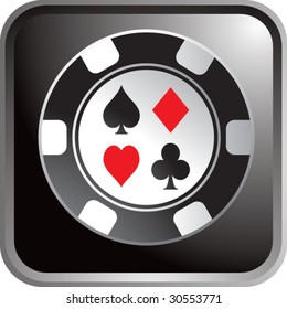 poker chip on web icon