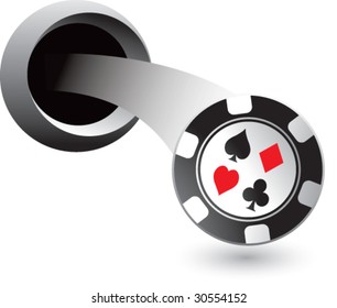 poker chip out of hole