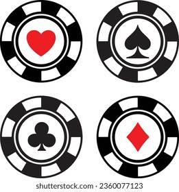 Poker Chip Silhouette Vector Graphic Pack