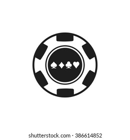 Poker Chip Vector Black Icon Poker Stock Vector (Royalty Free ...