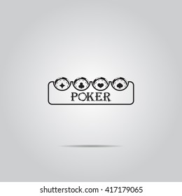 Poker chip vector icon