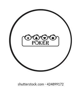 Poker chip vector icon