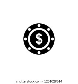 Poker Chip vector icon. Poker Chip sign on white background. Poker Chip icon for web and app