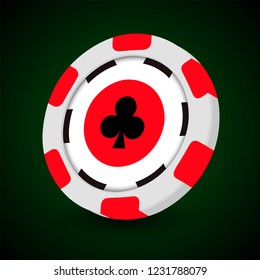 Poker Chip. Vector Illustration.