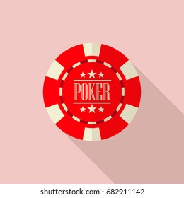 Poker chip vector illustration in flat style