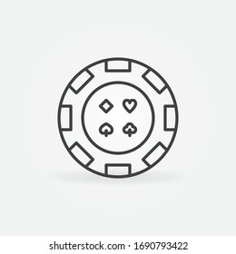 Icono mínimo de vector de póquer o elemento de diseño en estilo de esquema