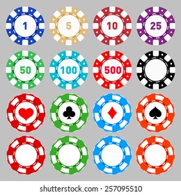 Poker Chips Card Suits Stock Vector (Royalty Free) 257095510 | Shutterstock